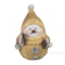 Фигура декоративная Снегирь девочка(цвет бежевый)L8W10H15см