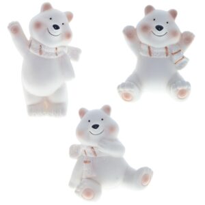 Фигурка декоративная Медведь, 8,5х6,5х13 см, 3 в.