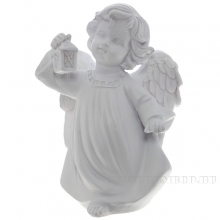Фигура декоративная Ангел с фонариком (цвет белый), L11W8H15 cм