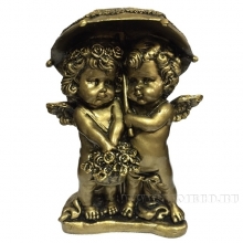 Фигура декоративная Ангелочки под зонтом (цвет сусальное золото), L11,5W9,5H15,5 cм
