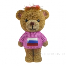 Копилка Плюшевый мишка в свитере с бантиком(флаг)L15W18H28см