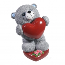 Копилка Мишка с сердечком (серый) L15W15H23 см