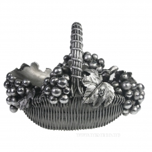 Подставка под бутылку Корзина с виноградом (серебро) L26,5W20H19 см