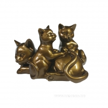 фигура декоративная Кошка с котятами (темное золото глянец) L17W12H11 см