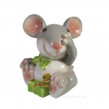 Копилка Мышка с деньгами (серый) L10W10H11,5