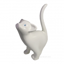 Фигура декоративная Котенок (белый глянец) L15W8H23