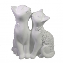 Фигура декоративная Кот и кошка (белый) L8W12,5H14