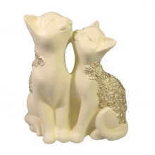 Фигура декоративная Кот и кошка (слоновая кость) L8W12,5H14