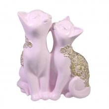 Фигура декоративная Кот и кошка (розовый) L8W12,5H14