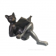 Фигура декоративная Кот с книгой  (черный) L47W26H23