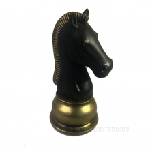 Фигура декоративная Шахматный конь (черный)  L9.5W9.5H19 см
