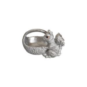 Фигура декоративная Белочка у лукошка (серебро)  L19W11H12