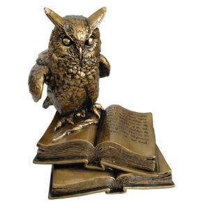 Фигура декоративная Сова на книгах (золото)H15W15L13