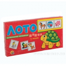 ЛОТО ПЛАСТИКОВОЕ 16 фишек. Домашние любимцы (Арт. ИН-9050)
