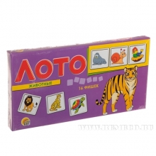 ЛОТО ПЛАСТИКОВОЕ 16 фишек.Животные(Арт. ИН-9054)
