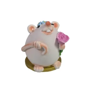 Фигурка декоративная Мышка Эмми (белый) L5 W4 H5,5 см